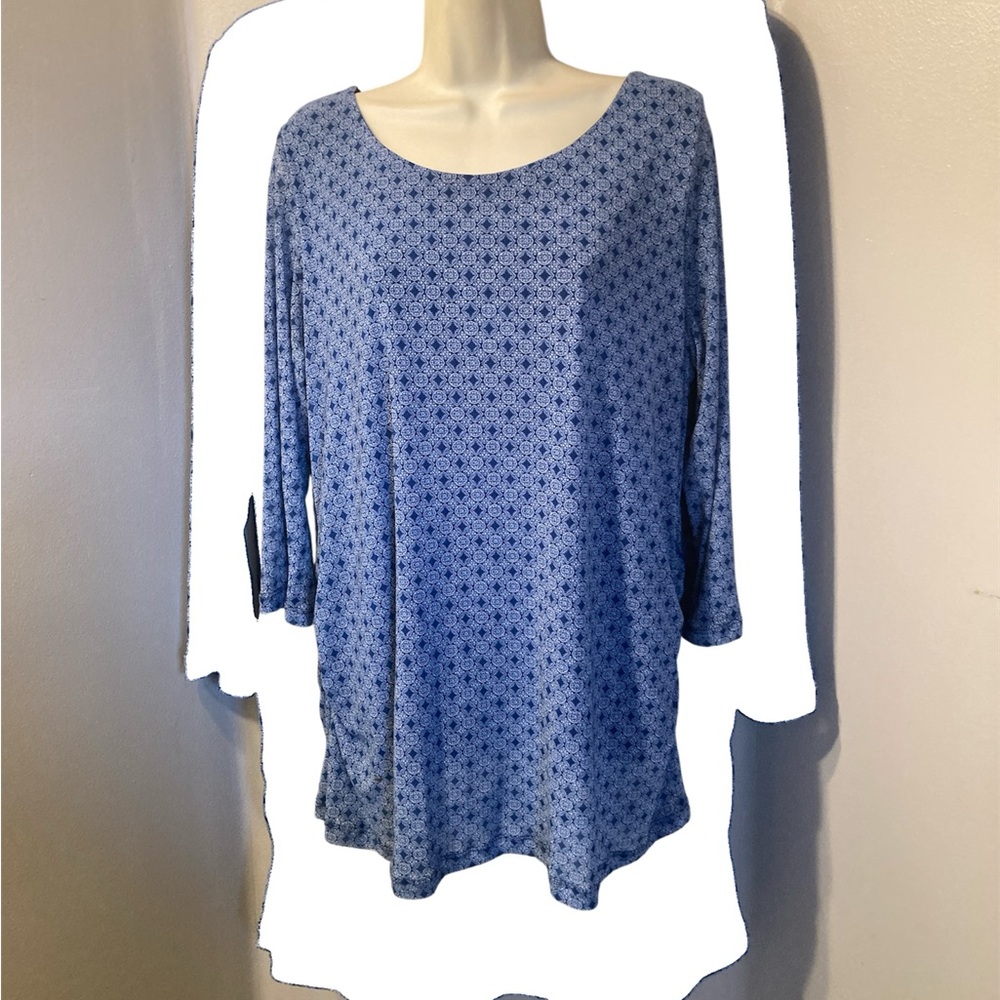 Elegant Blue Floral Women's Tunic